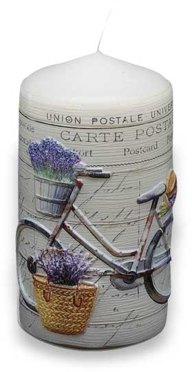 Candle cylinder "Toscana" white