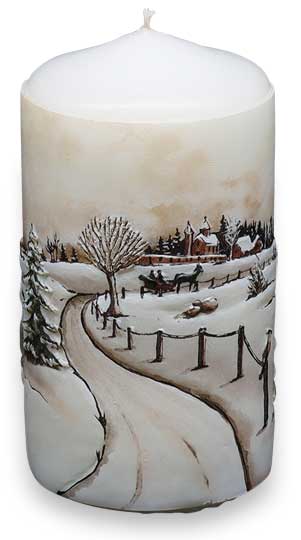 Candle cylinder "Winterlandschaft" (winter landscape)