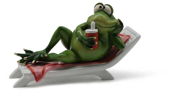 Frosch Pascal im Urlaub