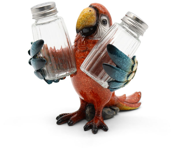 Salt and pepper shakers parrot