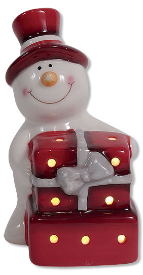 LED snowman with gifts