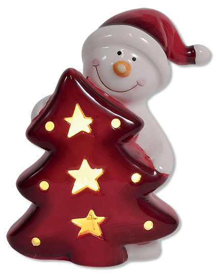 LED Snowman mit christmas tree
