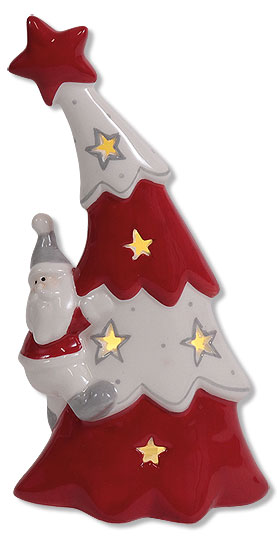 Tealight holder christmas tree with Santa Claus