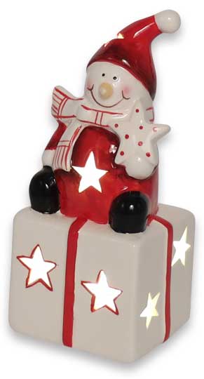 LED snowman at gift