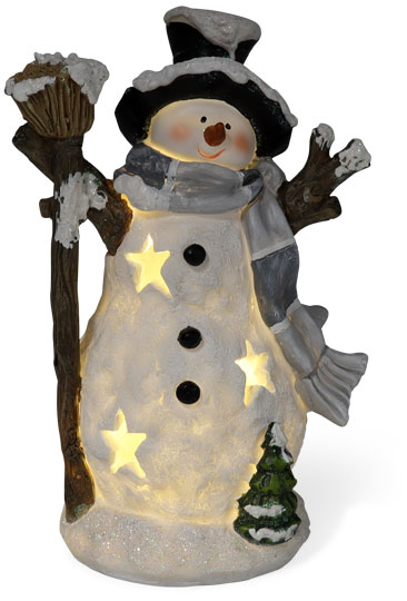 Tealight holder snowman Tom with broom