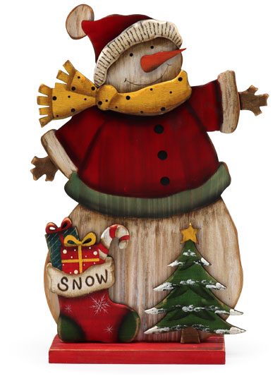 Decoration figure snowman from wood