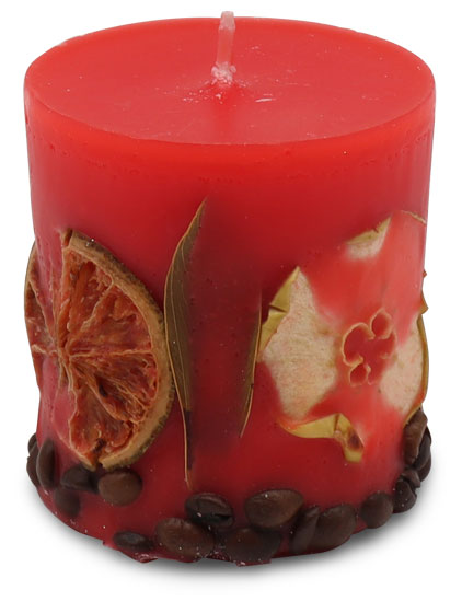 Scented candle cylinder Potpourri Fruits cherry red, strawberry fl.