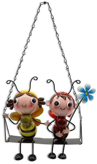 Ladybird  & bee on swing