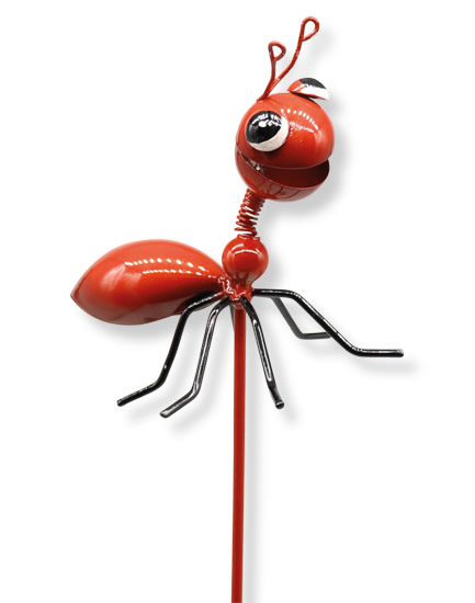 Garden stick metal ant red