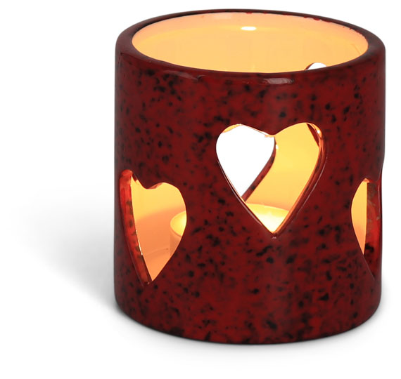 Teelichthalter Herz aus Keramik