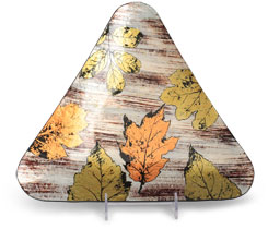 Glasplatte "Blätter" Dreieck