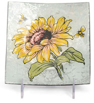 Glasplatte "Sonnenblume" quadratisch