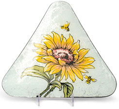 Glasplatte "Sonnenblume" Dreieck