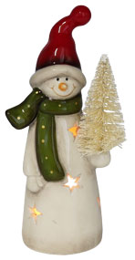 Snowman Ludi with fir, LED