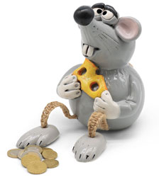 Spardose Maus mit Käse