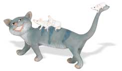 Katze Miou laufend mit Mäusen