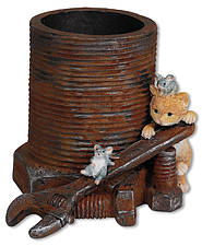 Maschinenbauer "Tommy & Fam. Maus", Pflanztopf, Stiftehalter