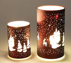 LED Glas "Motiv 2" rot