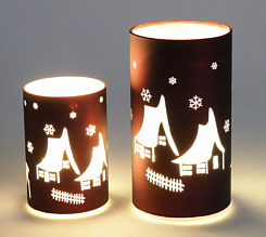 LED Glas "Motiv 3" rot