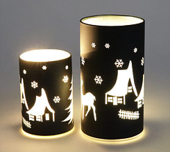 LED Glas "Motiv 3" schwarz