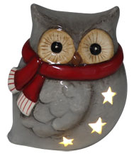 Owl Ingeborg gray, LED