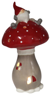 Tealight holder mushroom with dwarf