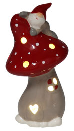 LED-Tealight holder mushroom with dwarf, LED
