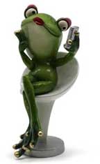 Frosch Isabelle macht Selfie