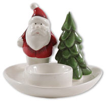 Tealight holder Santa Claus with tree