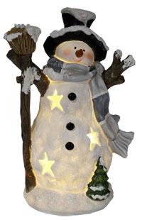 Tealight holder snowman Tom with broom
