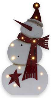 LED snowman, wood