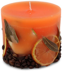 Duftkerze Zylinder Potpourri "Früchte" orange, Orangenduft
