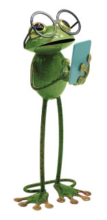 Frosch Carla telefoniert