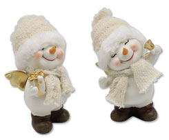 Snowman Snowflake, 2er Mix, Polyresin