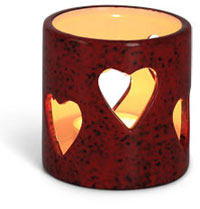 Teelichthalter Herz aus Keramik
