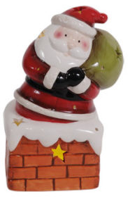 LED Weihnachtsmann auf Schornstein