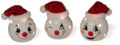 Cool snowmen with cap, mix of 3, LED
