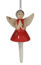 Anhänger Engel rot, Keramik
