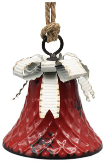 Metall-Glocke Retro Design rot