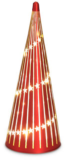 Glaskegel rote Sterne, LED