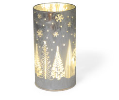 Glas-LED silber Winterlandschaft