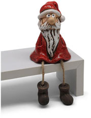 Santa Claus, sitting on edge