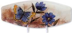 Glasplatte "Schmetterling mit Blume" oval