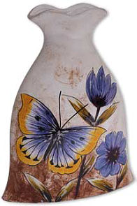 Vase "Schmetterling mit Blume" länglich