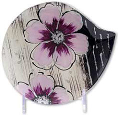 Glasplatte "Blume" rund