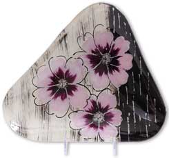Glasplatte "Blume" Dreieck