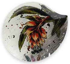 Glass plate "Lobelie" round