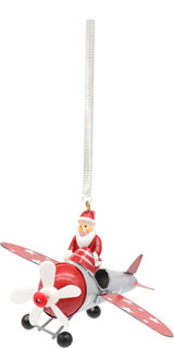 Schwingfigur Weihnachtsmann im Flugzeug