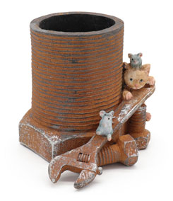 Machine builders "Tommy & Family Mouse", planter, pen holder