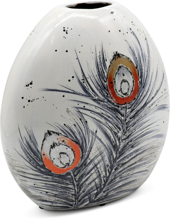 Vase "Pfauenfeder" (peacock feather) oval, 